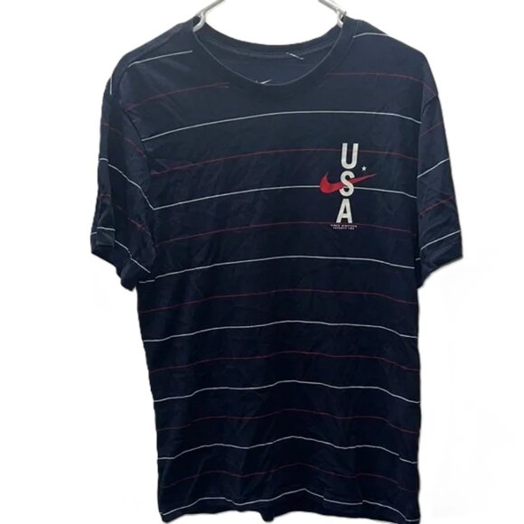 Nike Navy Blue Striped USA T-Shirt | Short Sleeve | Men’s Size S - Picture 1 of 8